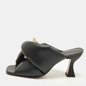 J.w.anderson Chain Twist Size 40.5 Black Leather Slide Sandals